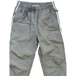 Vintage Abercrombie & Fitch Green Lined Track Pant Joggers Nylon Baggy Y2K Small